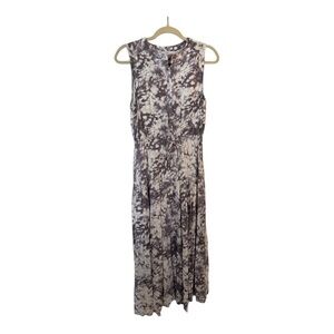 FATE Watercolor Tie Dye Gray White Maxi Dress Size Small
